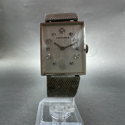 Longines Tank Watch 24mm Silver Dial 10K Gold Filled Manual Wind Runs Cal 5284