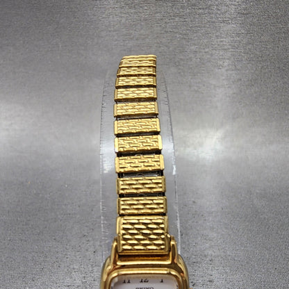 Seiko Watch Women 18mm White Dial Gold Tone Rectangle 1N005K29 New Battery3