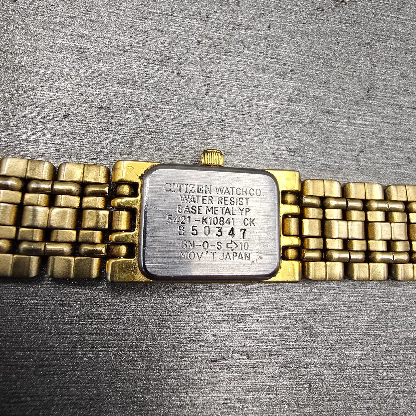 Citizen Watch Women 14mm Gold Dial Gold Tone Rectangle 5421-K10821 New Battery G10
