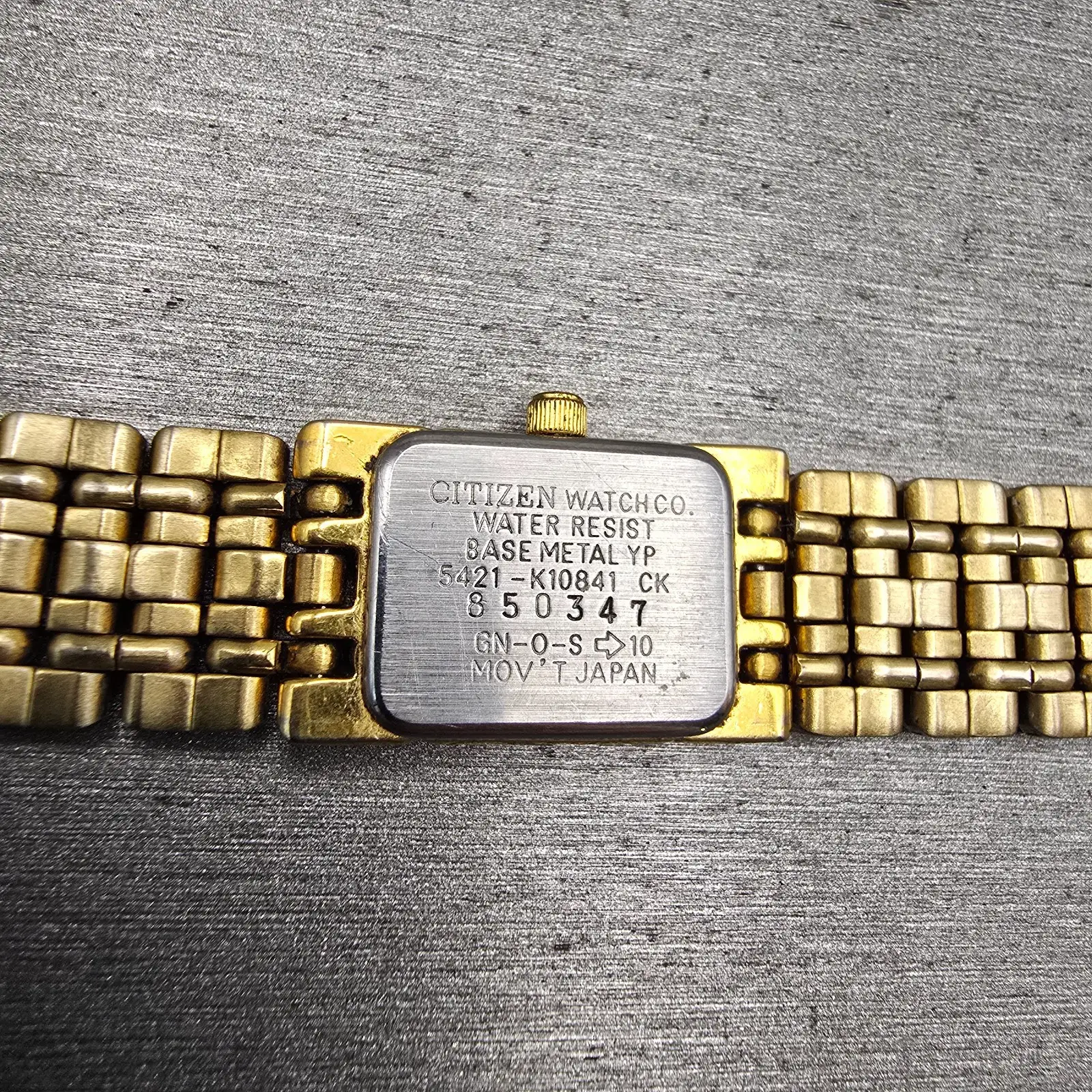 Citizen Watch Women 14mm Gold Dial Gold Tone Rectangle 5421-K10821 New Battery G10