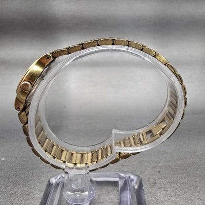 Seiko Watch Women 19mm Black Dial Gold Tone Round V401-0988 New Battery Vintage6