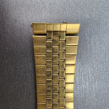 VTG Pulsar Watch Bracelet 19mm Gold Tone Steel Tri Folding Clasp 092MC1