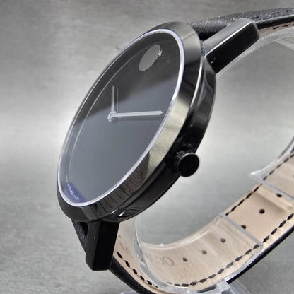 Movado Museum Watch Men 40mm Black Dial Black Tone 84 G1 1855.A New Battery4