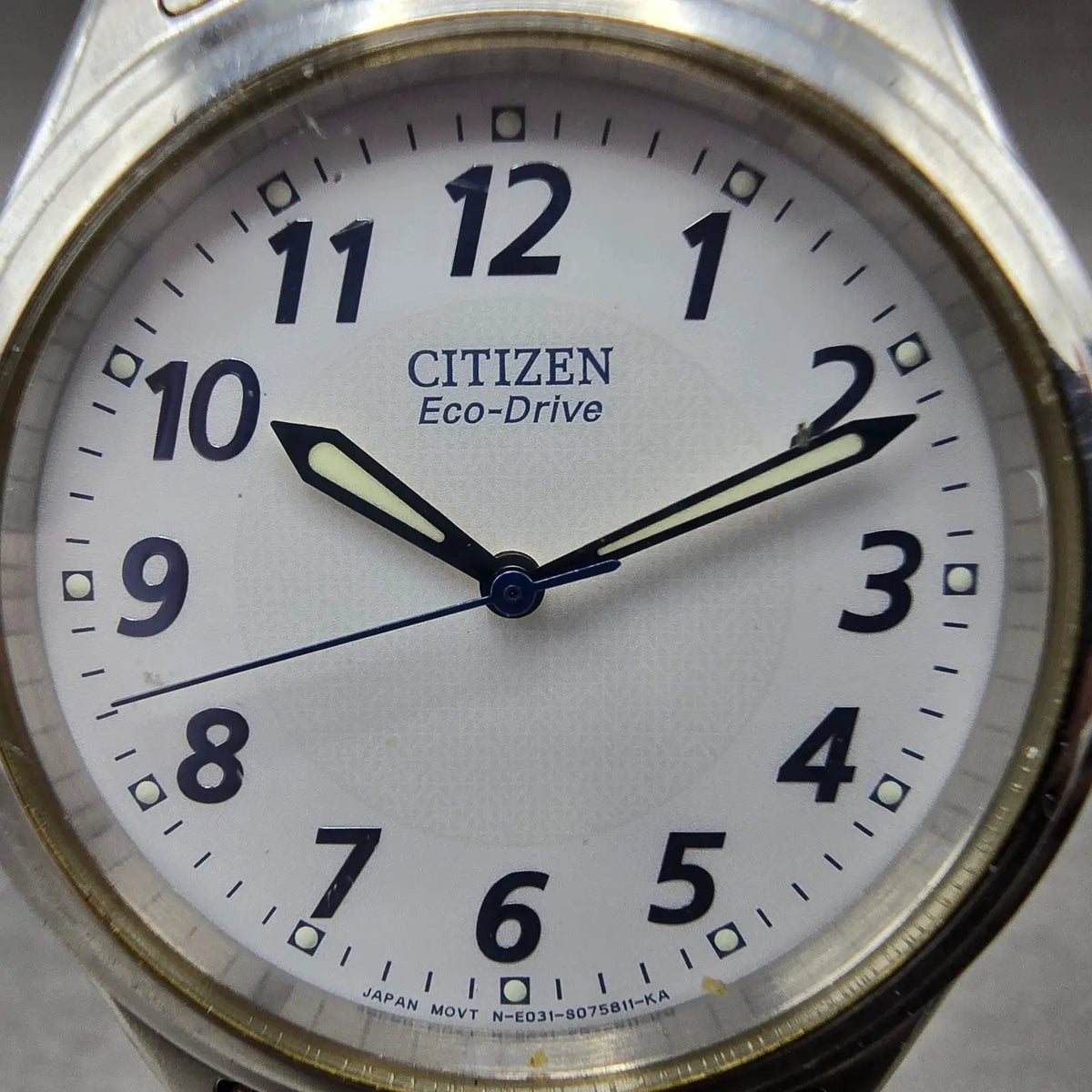 Citizen Eco-Drive Watch Men 36mm White Dial Silver E031-S048419 Round Works1