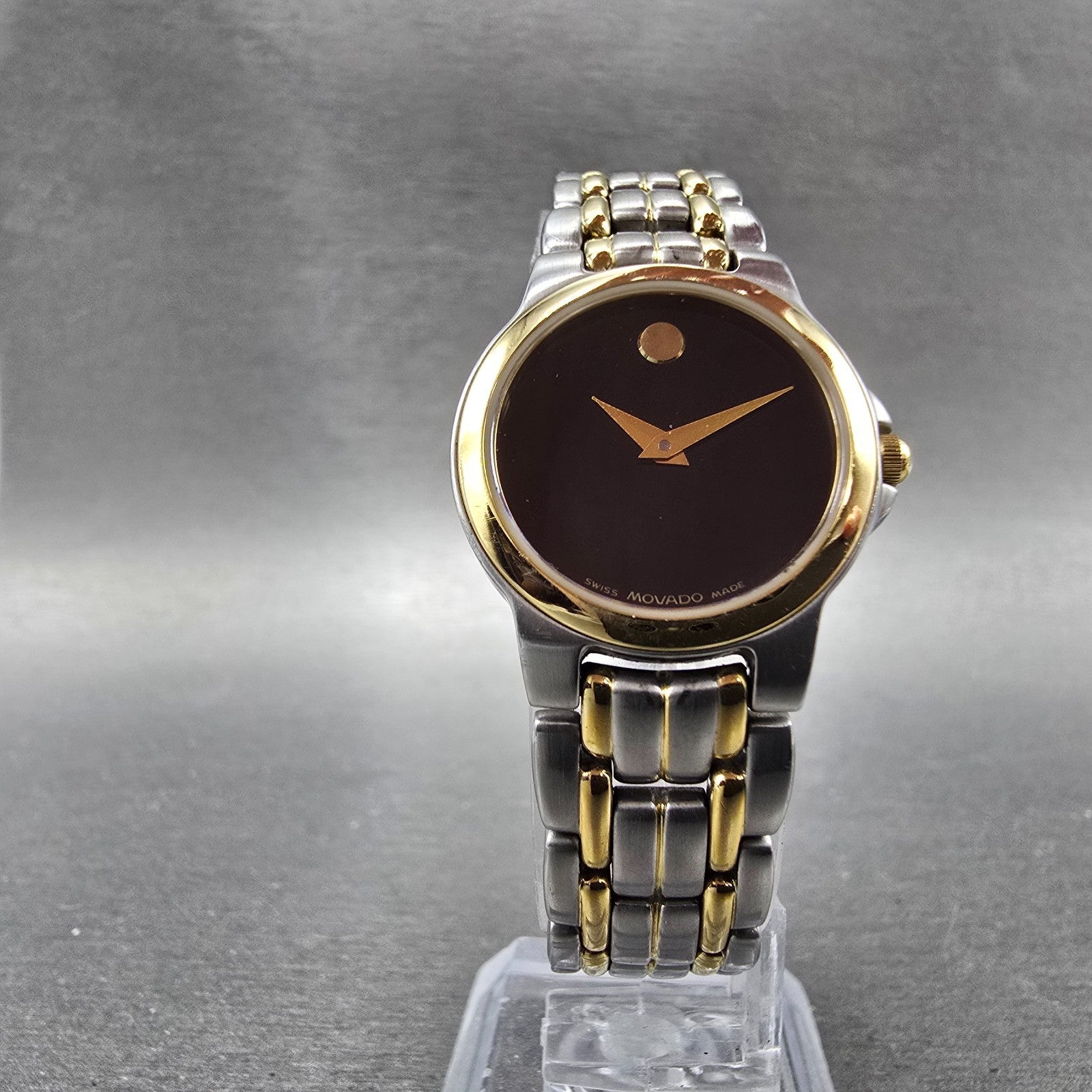 Movado Museum Watch Women 24mm Black Dial Two Tone 81 E4 9835 PARTS7