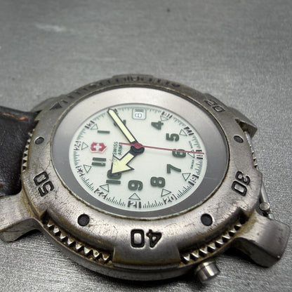 Victorinox Swiss Army Sportline Watch Men 40mm White Dial Silver Date PARTS ABC6