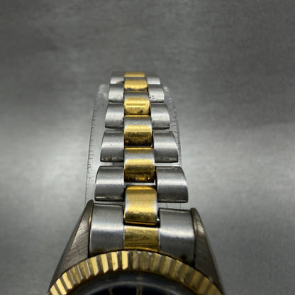 Gruen Watch Women 26mm Blue Dial Two Tone Date Round New Battery4