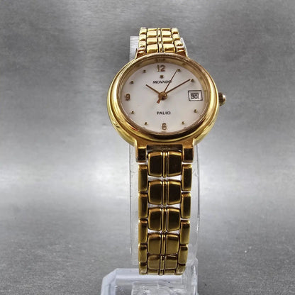 Movado Palio Watch Women 24mm White Dial Gold Tone Date 81.94.821H New Battery7