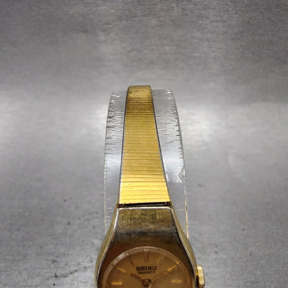 Seiko Watch Women 17mm Champagne Dial Gold Tone Round 73200209 New Battery4