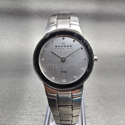 Skagen Steel Watch Women 25mm Silver Dial Silver Tone Round 430SSXD New Battery0