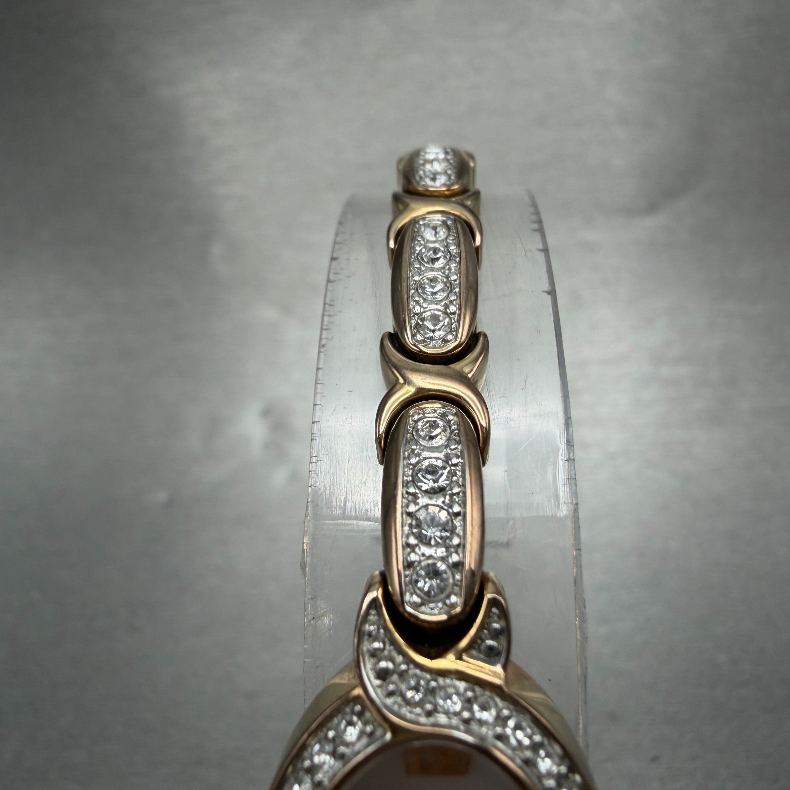 Bulova Watch Women 17mm MOP Dial Rose Gold Oval 98L200 New Battery Gem Set4