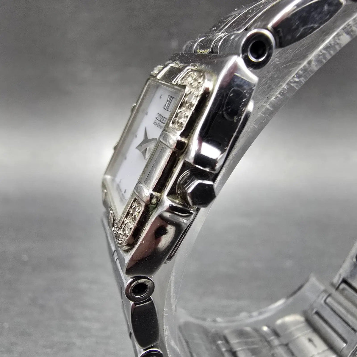 Citizen Eco-Drive Tank Watch Women 20mm White Dial Silver B023-S001439 Runs2