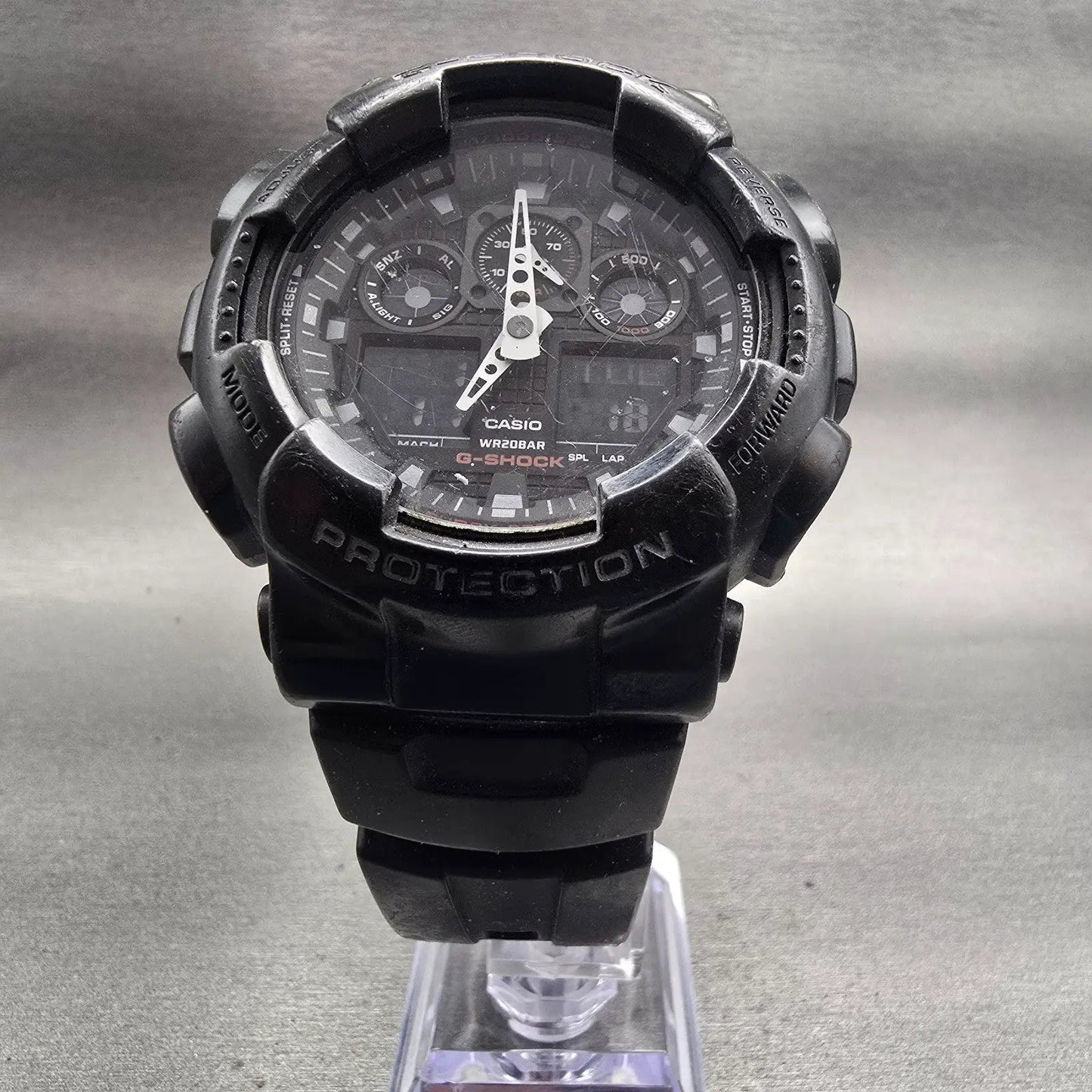 Casio G-Shock GA-100MC Watch Men 51mm Black Dial Black Tone Alarm Chrono New Bat5