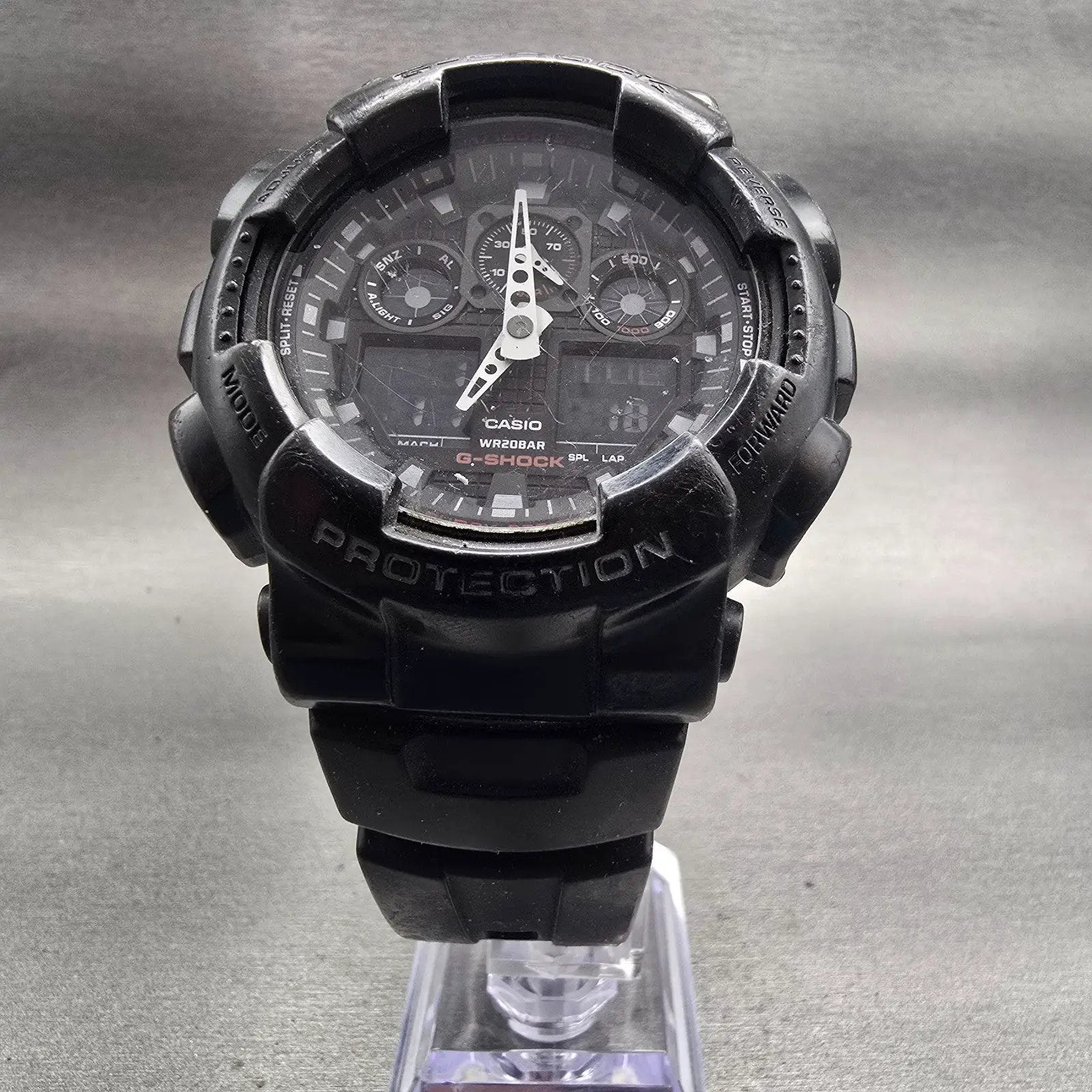 Casio G-Shock GA-100MC Watch Men 51mm Black Dial Black Tone Alarm Chrono New Bat5