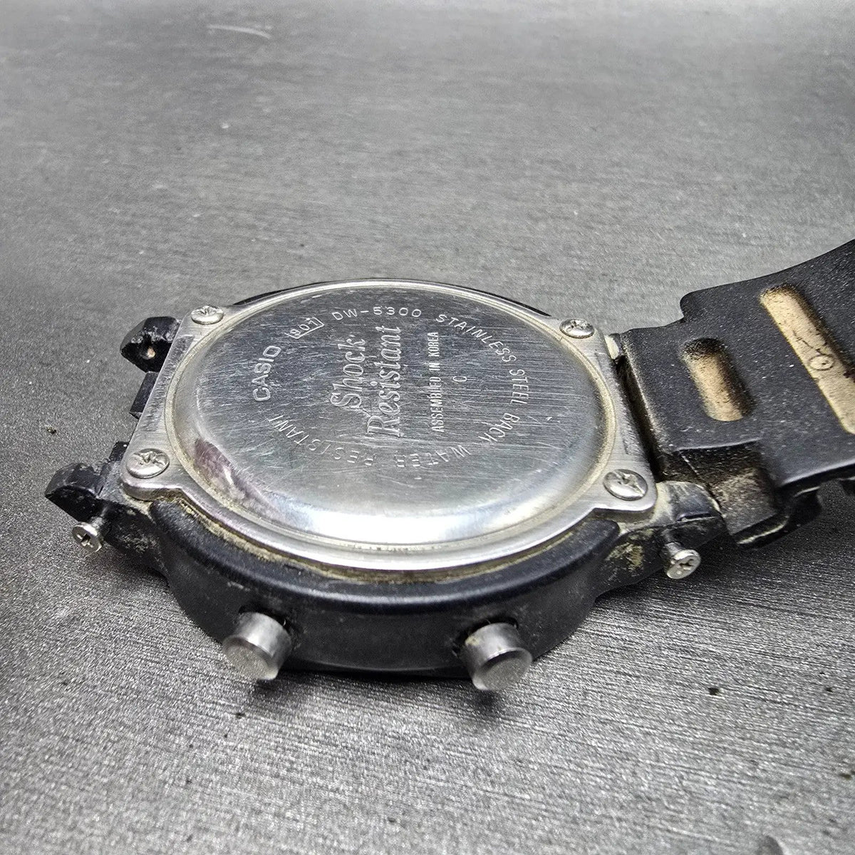 Casio G-Shock DW-5300 Watch Men 42mm Black Alarm Chronograph New Battery VTG9