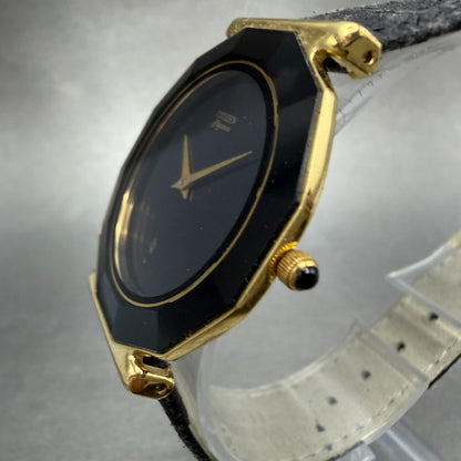 Citizen Elegance CQ Watch Men 34mm Black Dial Gold Tone Round 4620 PARTS Vintage3