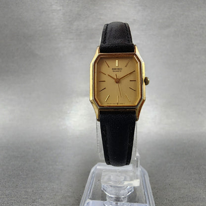 Seiko Tank Watch Women 19mm Champagne Dial Gold Tone 73215240 New Battery5