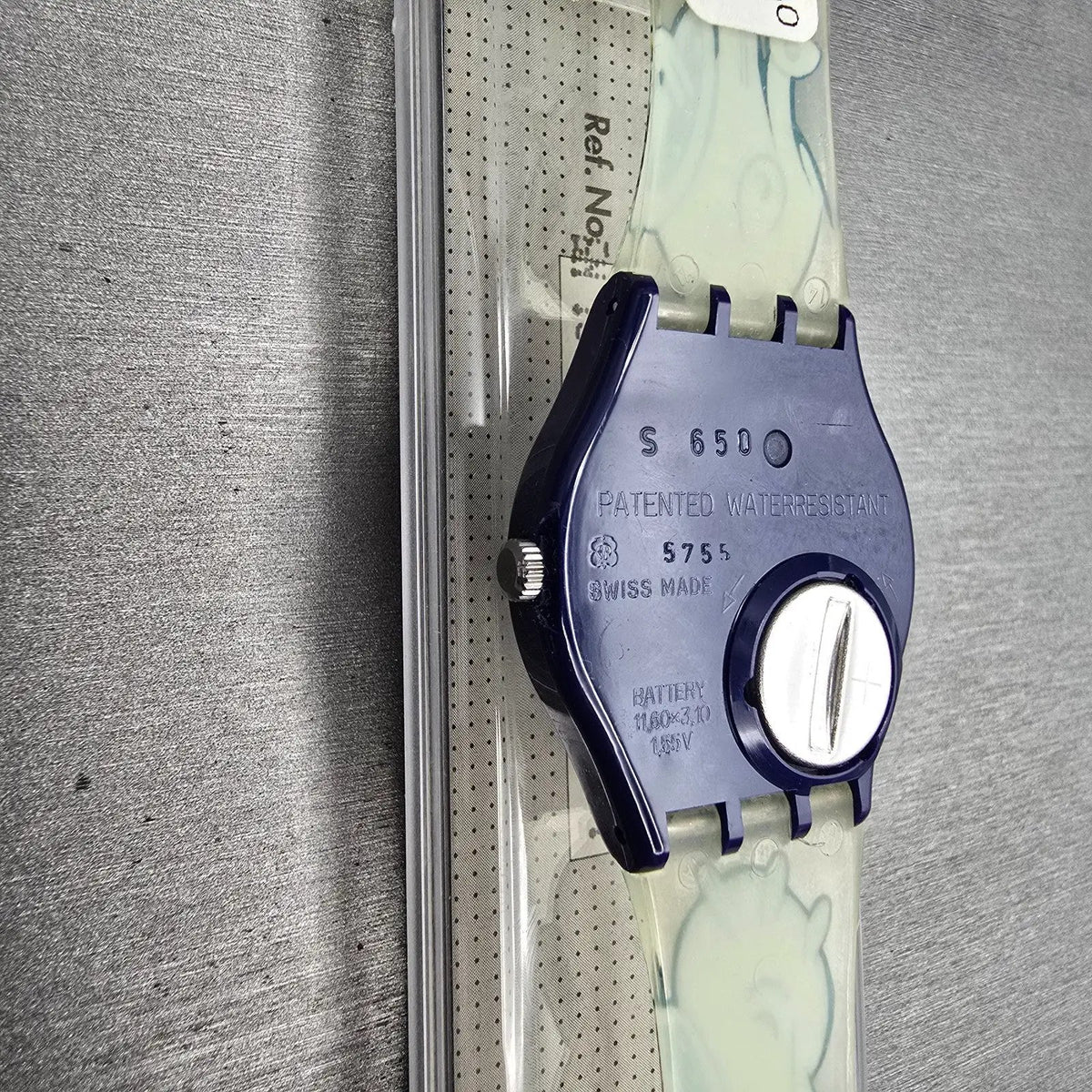 Swatch Twitch Twins Watch Men 33mm Silver Dial Blue Case GN168 New Battery NOS12