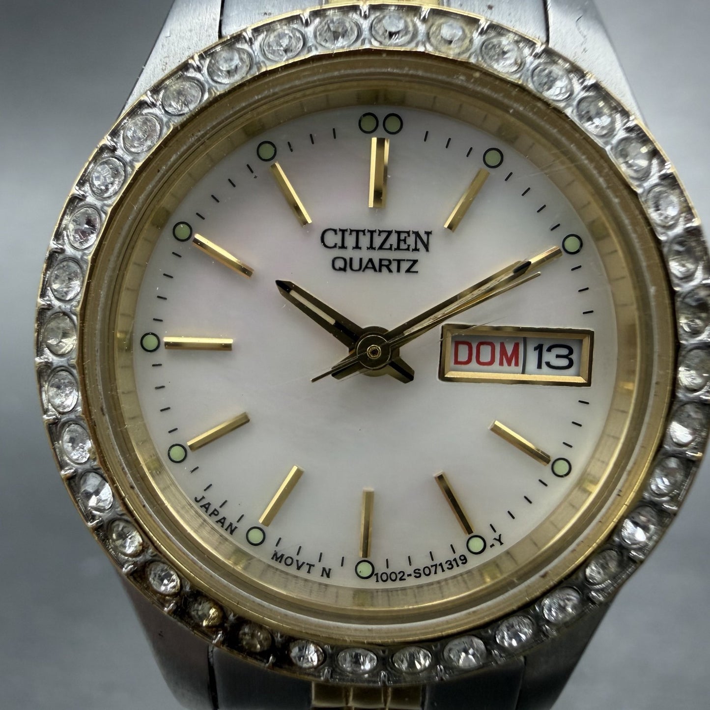 Citizen Watch Women 25mm MOP Dial Two Tone Daydate 1002-S04464 New Battery ABCDG1
