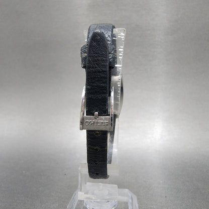 Seiko Tank Watch Women 19mm Blue Dial Silver Tone Rectangle Manual 177070 Runs7