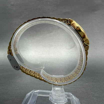 Seiko Watch Women 18mm Champagne Dial Gold Tone Oval V401-5270 New Battery8