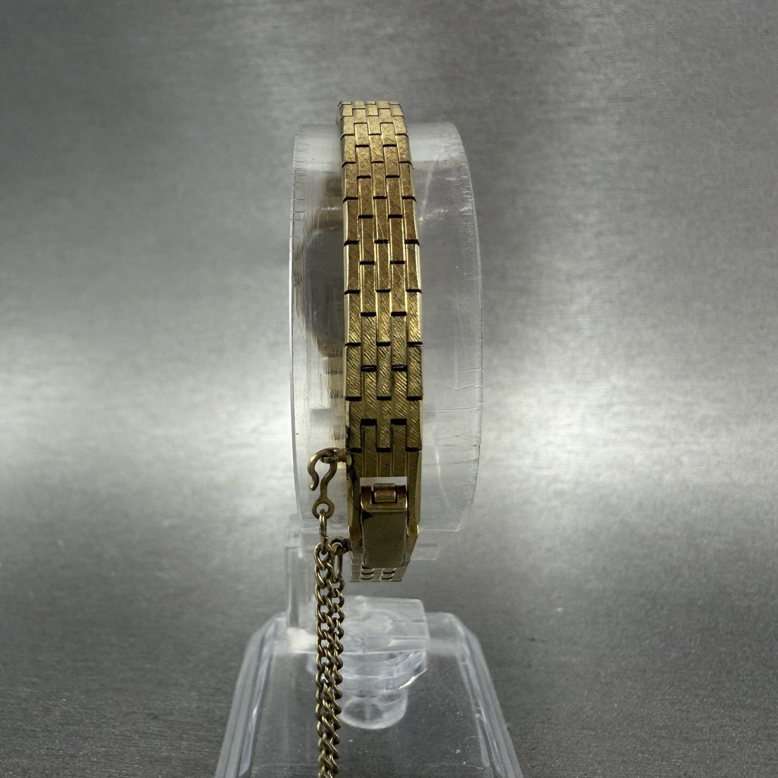 Seiko Watch Women 17mm Champagne Dial Gold Tone Rectangle 2C205749 New Battery7