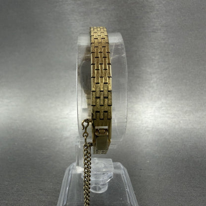 Seiko Watch Women 17mm Champagne Dial Gold Tone Rectangle 2C205749 New Battery7