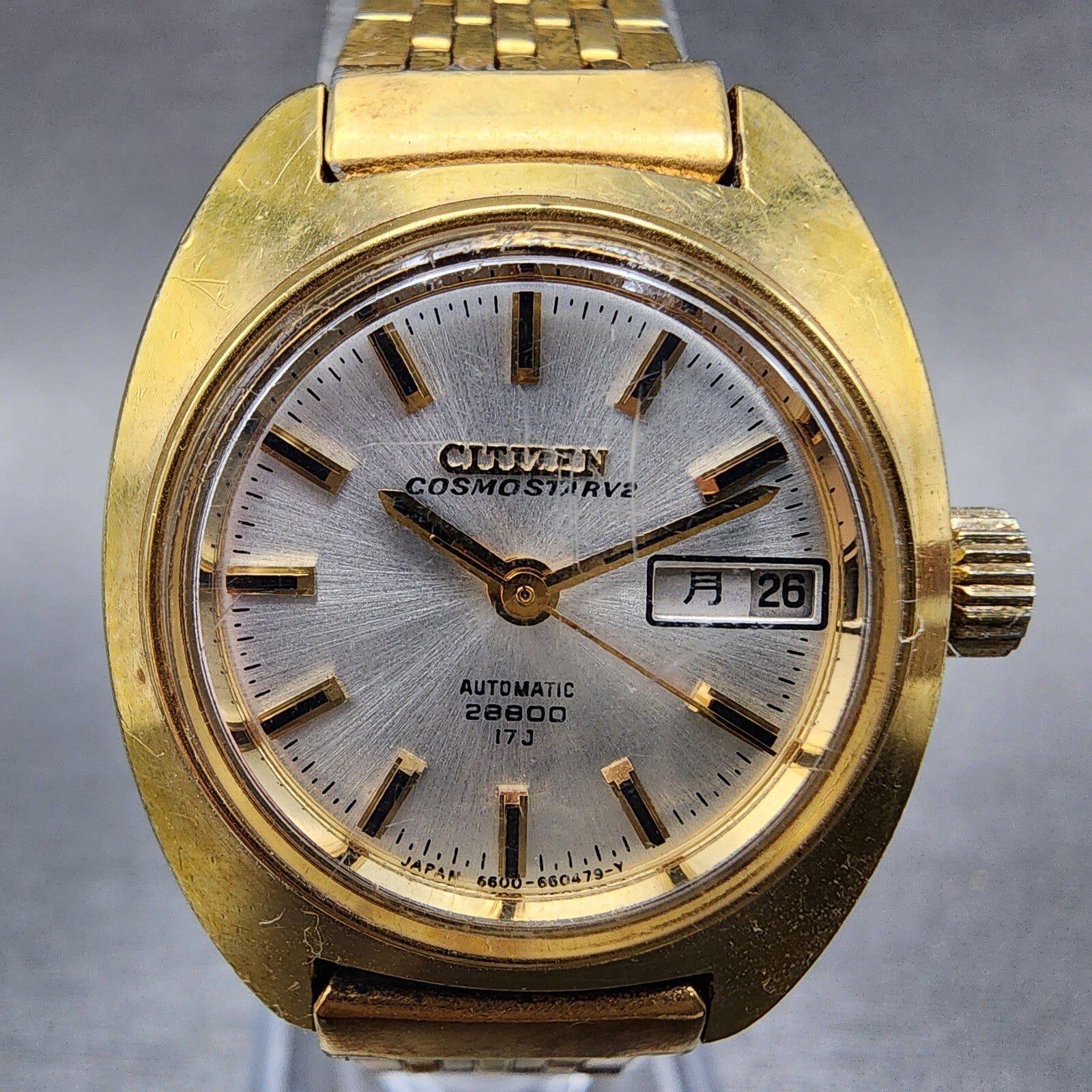 Citizen CosmostarV2 Watch Women 25mm White Dial Gold Tone Daydate Automatic Runs1