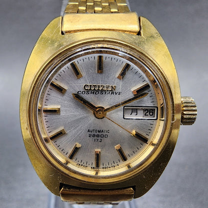 Citizen CosmostarV2 Watch Women 25mm White Dial Gold Tone Daydate Automatic Runs1