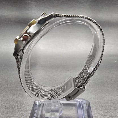 Skagen Denmark Watch Women 26mm Silver Dial Two Tone Date Round 63SGSS New Batt6