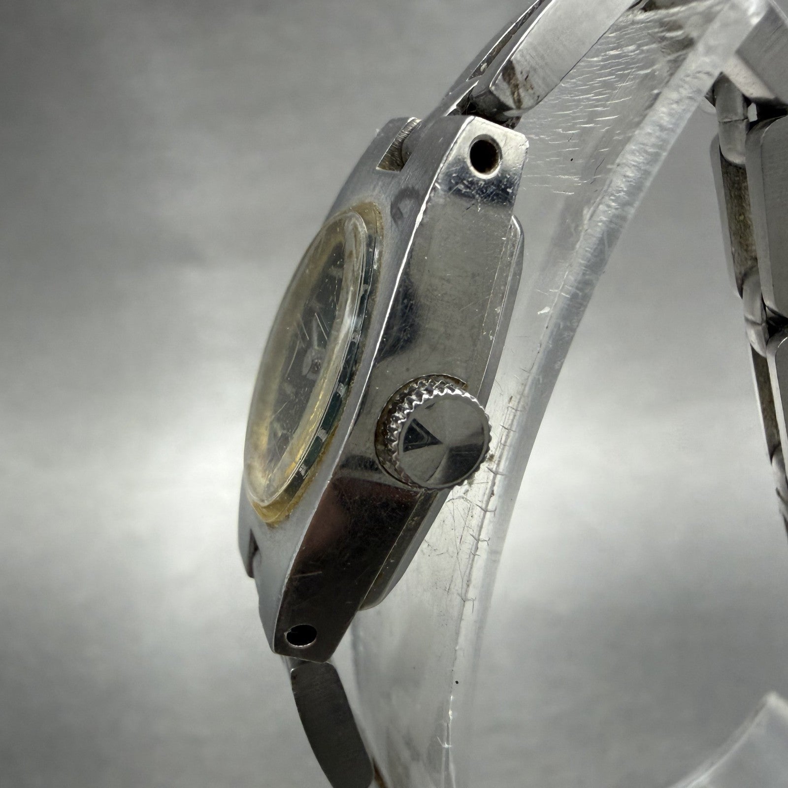 Seiko Tank Watch Women 15mm Green Dial Silver Tone Manual 11-8079 Runs2