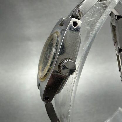 Seiko Tank Watch Women 15mm Green Dial Silver Tone Manual 11-8079 Runs2