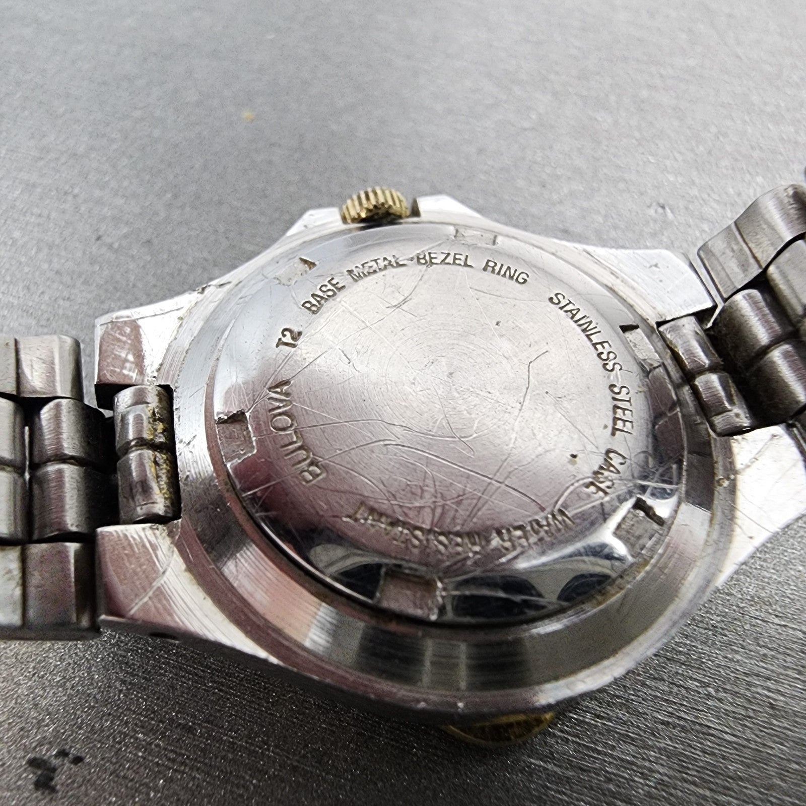 Bulova Marine Star Dive Watch Women 27mm Gray Dial Two Tone Date Round New batt9