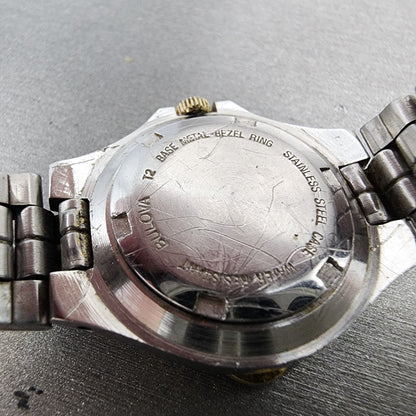 Bulova Marine Star Dive Watch Women 27mm Gray Dial Two Tone Date Round New batt9