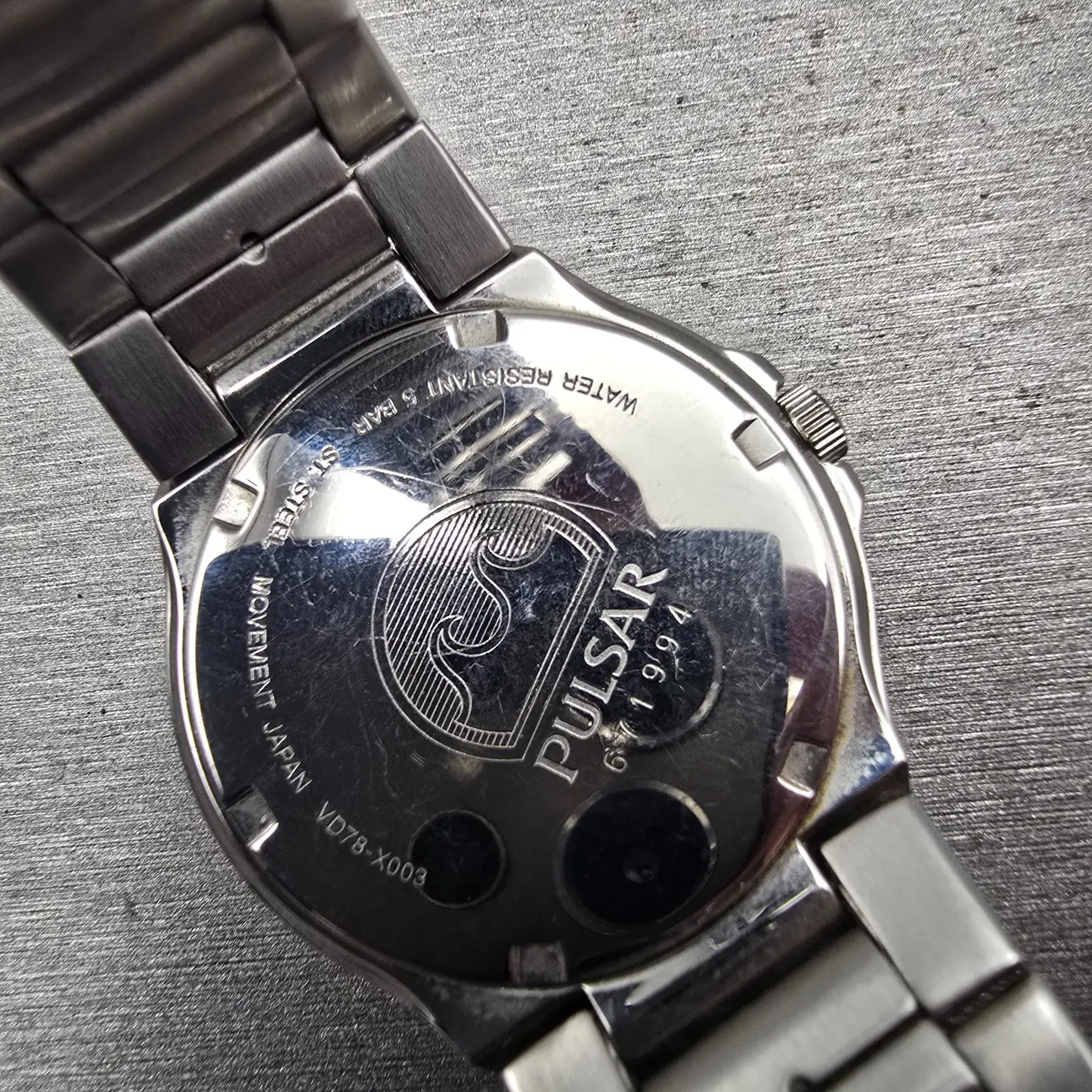 Seiko Pulsar Watch Men 36mm Blue Dial Silver Tone Round VD78-X003 New Battery10