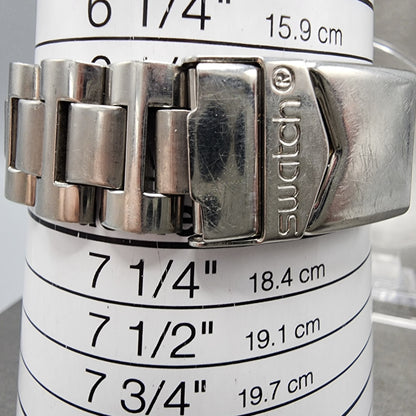 Swatch Irony Happy Joe Watch Men 37mm Gray Dial Steel Date Round New Battery NG110