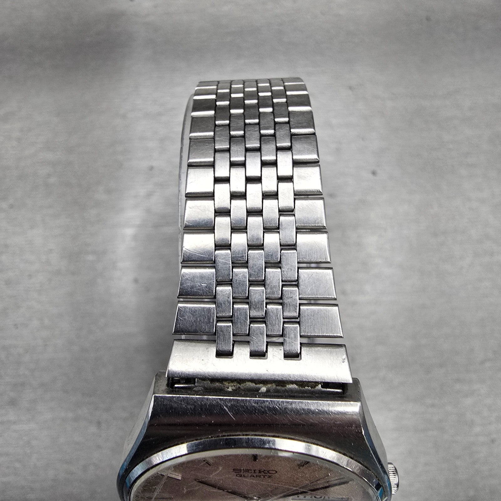 Seiko Watch Men 33mm Pink Dial Silver Tone Daydate Round 7813-8009 New Battery4