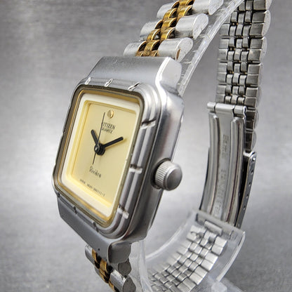 Citizen Watch Women 22mm Champagne Dial Silver Tone Rectangle New Battery2