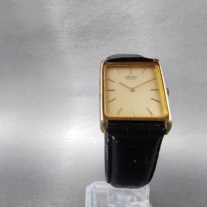 Seiko Tank Watch Men 24mm Champagne Dial Gold Tone 54205460 New Battery5