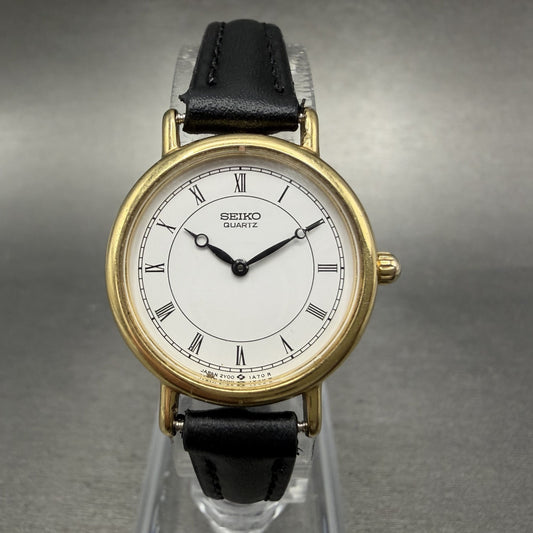 Seiko Watch Women 24mm White Dial Gold Tone Round 2Y00-0A50 New Battery0