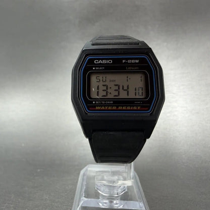 Casio F-28 Watch Men 34mm Digital Black Tone Alarm Chrono Octagon New battery5