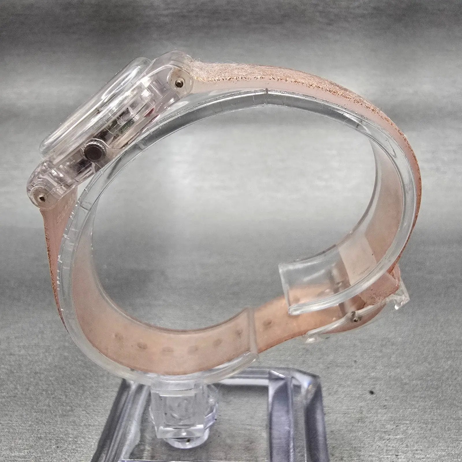 Swatch PINKINDESCENT TOO Watch Women Rose Gold Dial Clear Case LK354D New Batt6