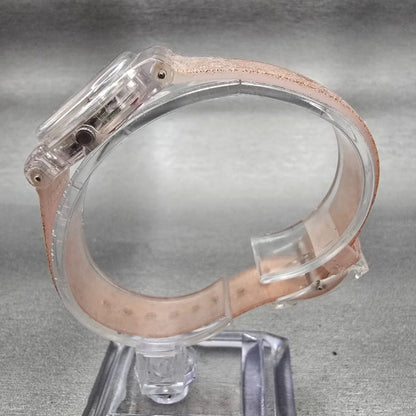 Swatch PINKINDESCENT TOO Watch Women Rose Gold Dial Clear Case LK354D New Batt6