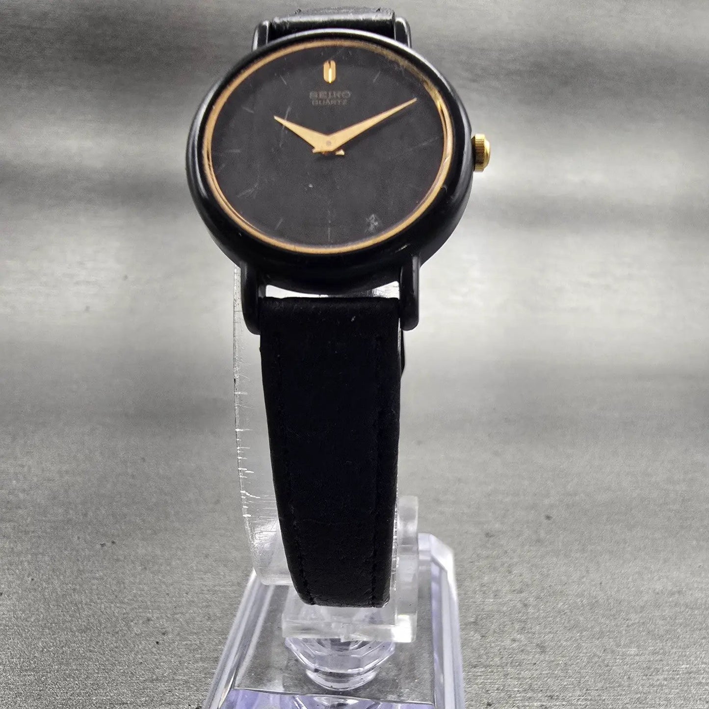Seiko Watch Women 20mm Black Dial Black Tone Round 2Y00-0G49 New Battery Vintage5