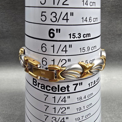 Bulova Watch Women 17mm MOP Dial Two Tone Oval 98T00 New Battery Bracelet VTG9