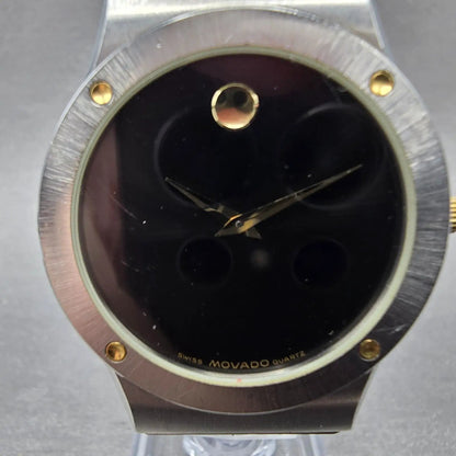 Movado Museum Watch Men 32mm Black Dial Two Tone Round 86-42-876K New Battery1