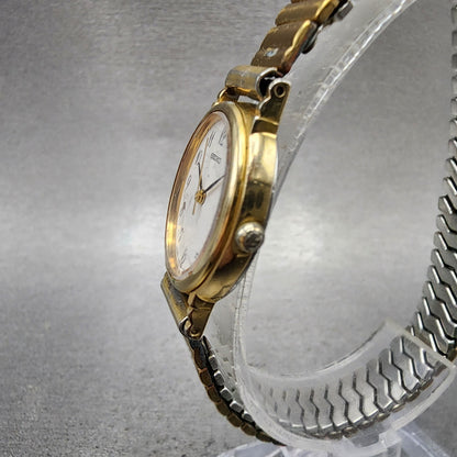Seiko Watch Women 22mm White Dial Gold Tone Oval Bracelet 73216070 New Battery2
