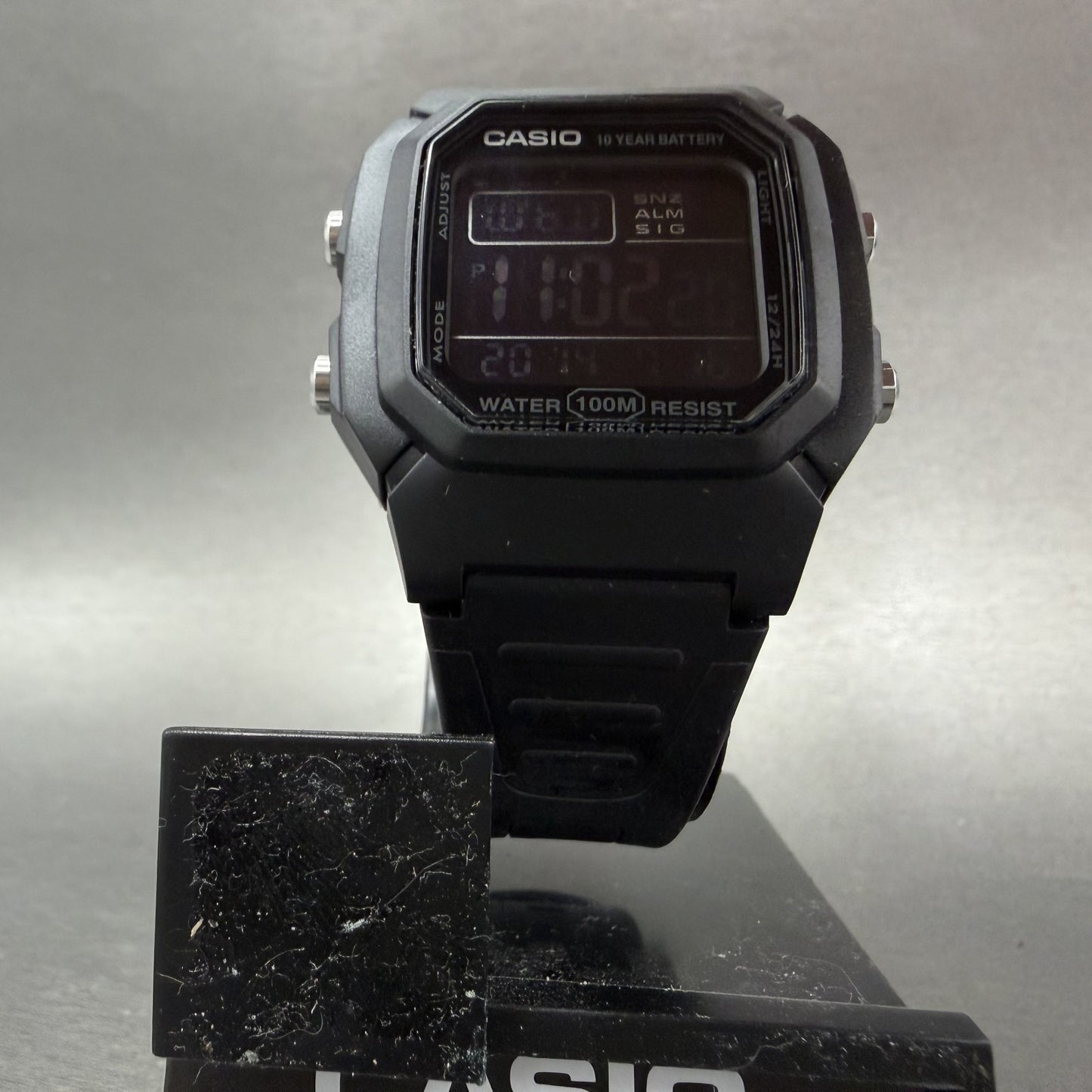 Casio W-800H Watch Men 38mm Digital Black Tone Alarm Chrono Octagon New Battery5