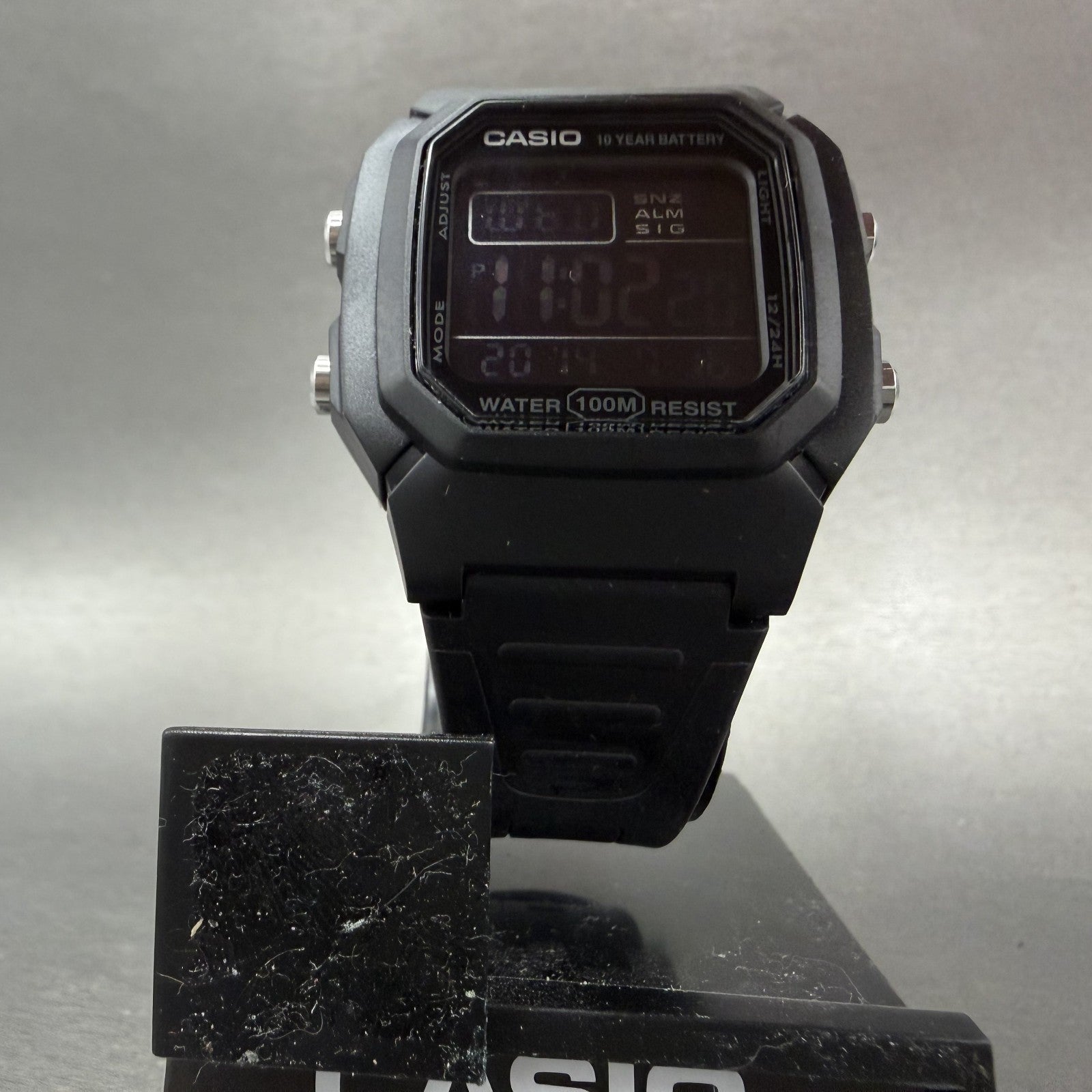Casio W-800H Watch Men 38mm Digital Black Tone Alarm Chrono Octagon New Battery5
