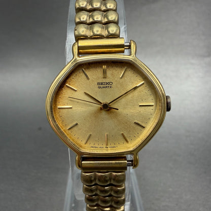 Seiko Watch Women 26mm Champagne Dial Gold Tone Round 1421-5180 New Battery0